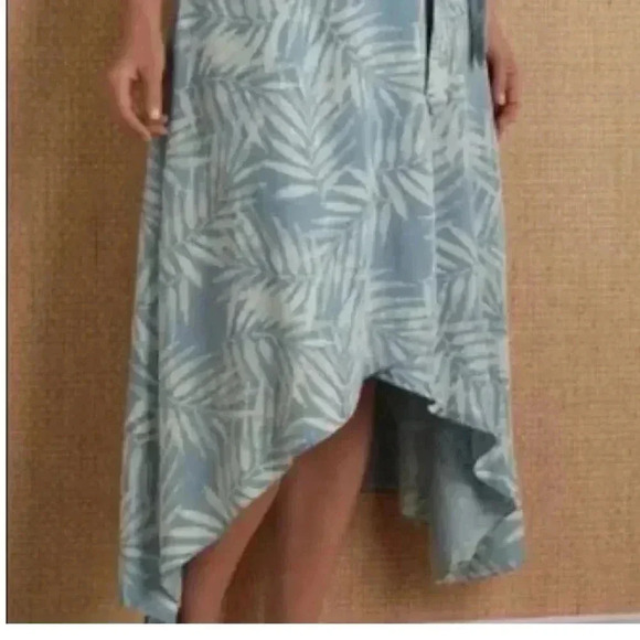 Soft Surroundings Palm Print High Low Wrap Tropical Beach Tencel Skirt Size S - Picture 1 of 11